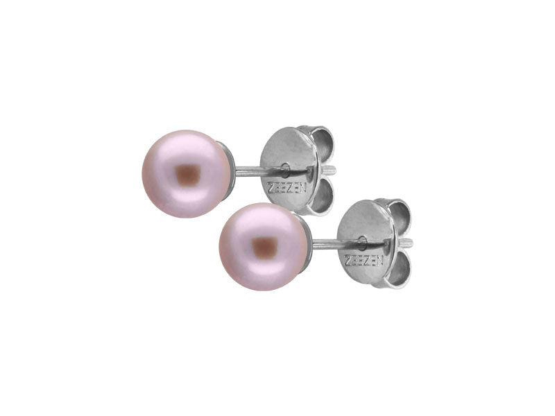 Zeezen - Titan Ørestik 7-7,5mm Rund Ferskvandsperle lavendel
