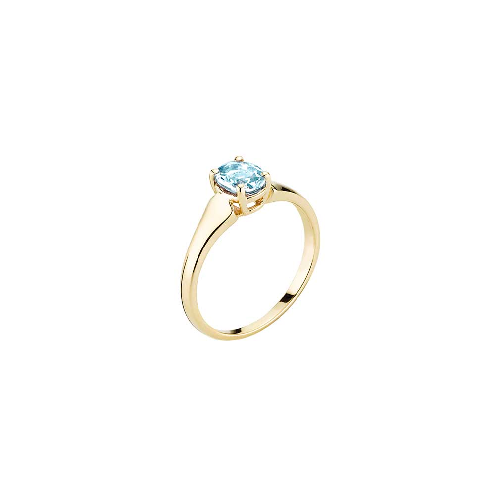 8 Karat Guld ring med Blå Topas
