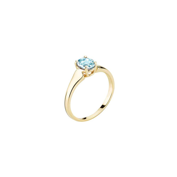 8 Karat Guld ring med Blå Topas