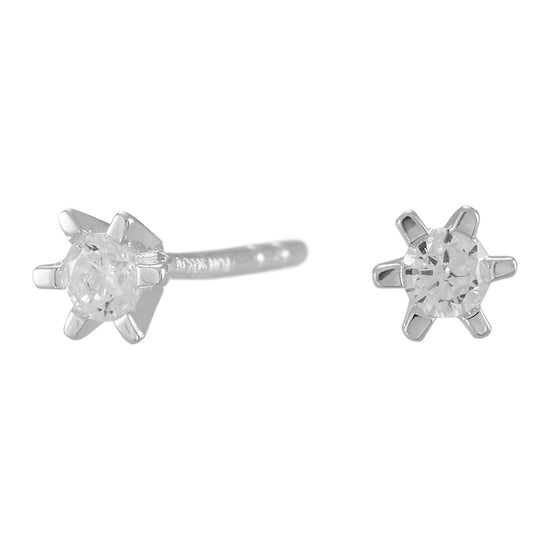 Nordahl - Rhd. sølv øreringe 6 grabber med 3mm cz