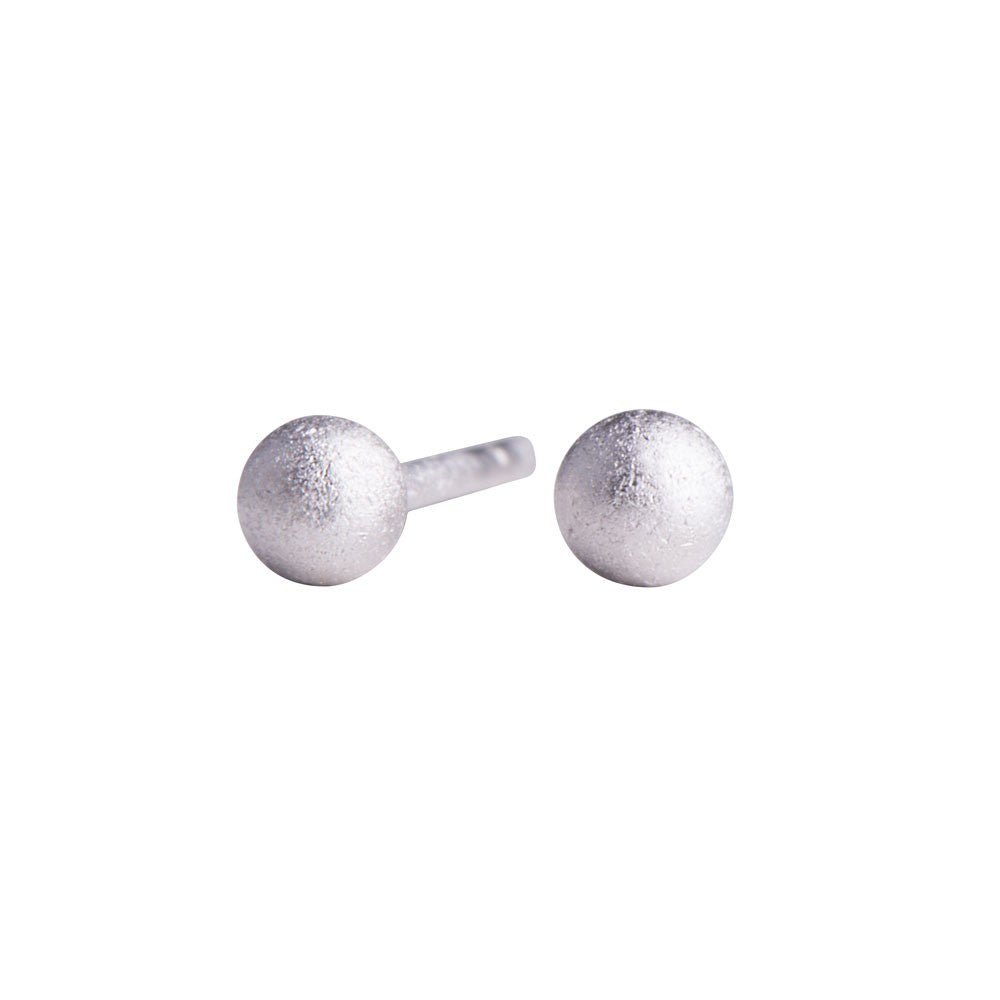 3MM Sølv Mat Kugleørestik