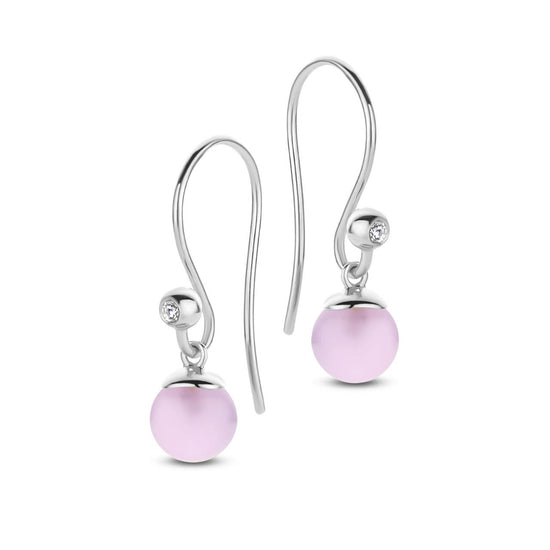 Figaro Ørehænger 6mm pink Sølv CZ Spirit Icons