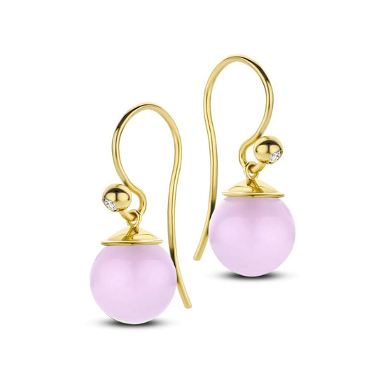 Figaro Ørehænger 9mm pink fg. CZ Spirit Icons