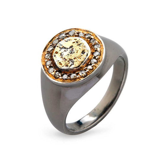 By Birdie - Freja Coin Pavé Ring