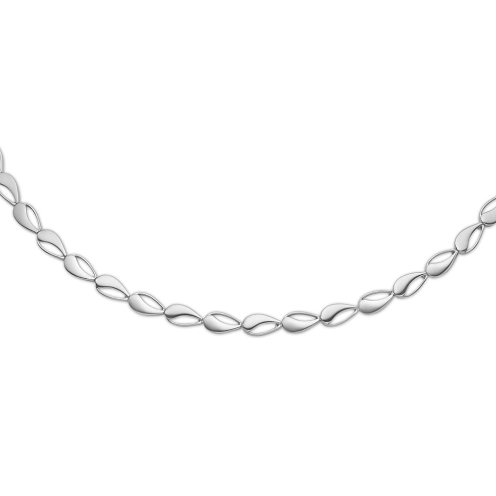 Randers Sølv - Collier blank Bladformet led 45 cm sølv