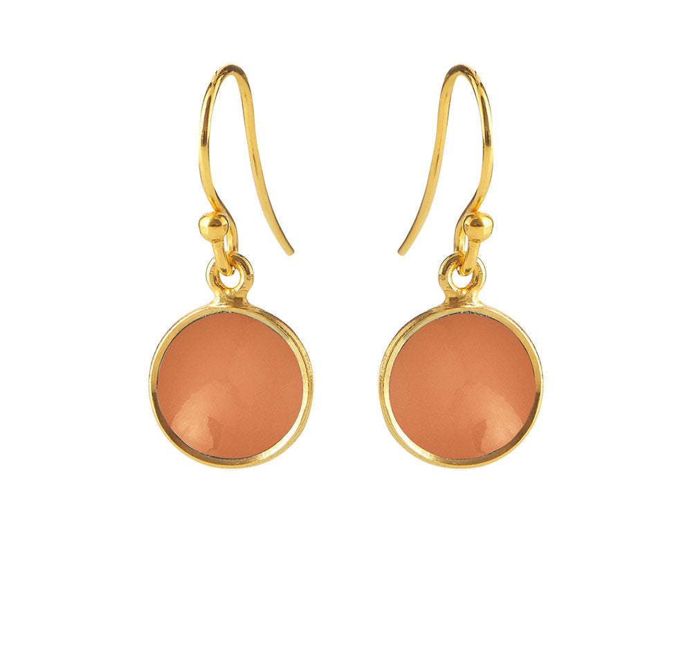 Susanne Friis Bjørner - Ørehænger forgyldt 10mm peach månesten