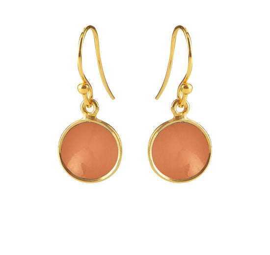 Susanne Friis Bjørner - Ørehænger forgyldt 10mm peach månesten