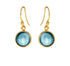 Susanne Friis Bjørner - Ørehænger forgyldt 10mm London Blue