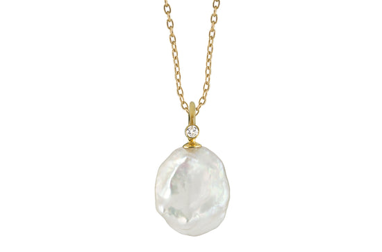 Rabinovich - 14kt. Vedh. sølvk. perle 0,02ct brillant crystal