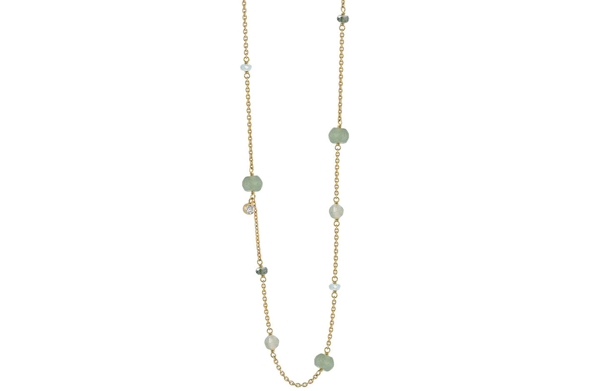 Rabinovich - Minetta Collier forgyldt grøn aventurin, turmalin, grøn kvarts, Aquamarin, Zirkonia
