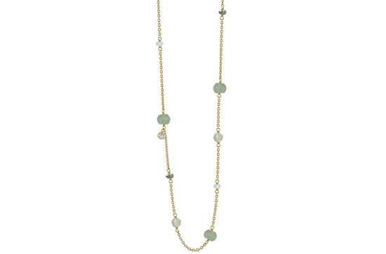 Rabinovich - Minetta Collier forgyldt grøn aventurin, turmalin, grøn kvarts, Aquamarin, Zirkonia