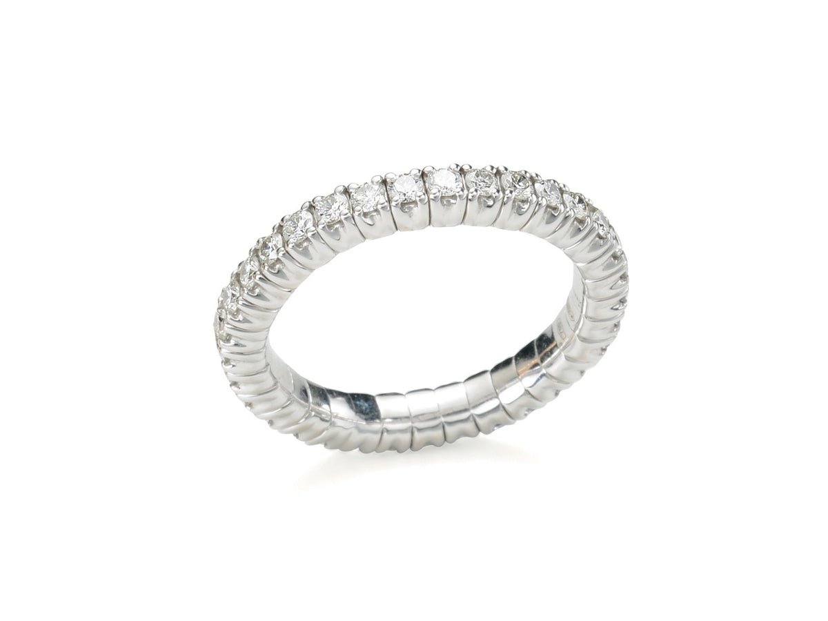 Silhouette - 18 K Tennis Flex Ring Hvidguld