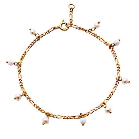 Lula white bracelet forgyldt Maanesten