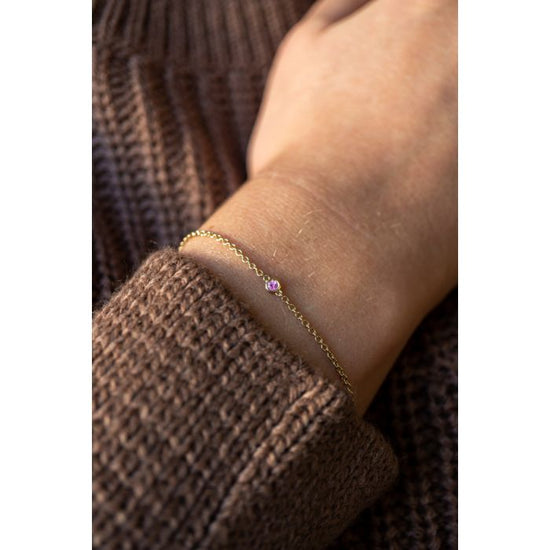14kt. ZOE Armbånd med lyserød safir