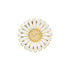 Marguerit broche forgyldt 36mm. Hvid emalje