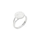 Marguerit ring 11mm. St.54 Sølv med hvid emalje