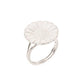 Marguerit ring 18mm. St.54 Sølv med hvid emalje