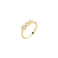 Marguerit ring 3x5mm. St.51 Forgyldt med hvid emalje