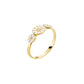 Marguerit ring 3x5mm. St.55 Forgyldt med hvid emalje