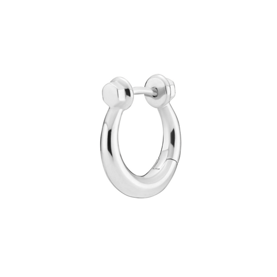 Malik 10 Huggie hvid Rho. Sølv 1 stk  - Maria Black - Spar 70 %