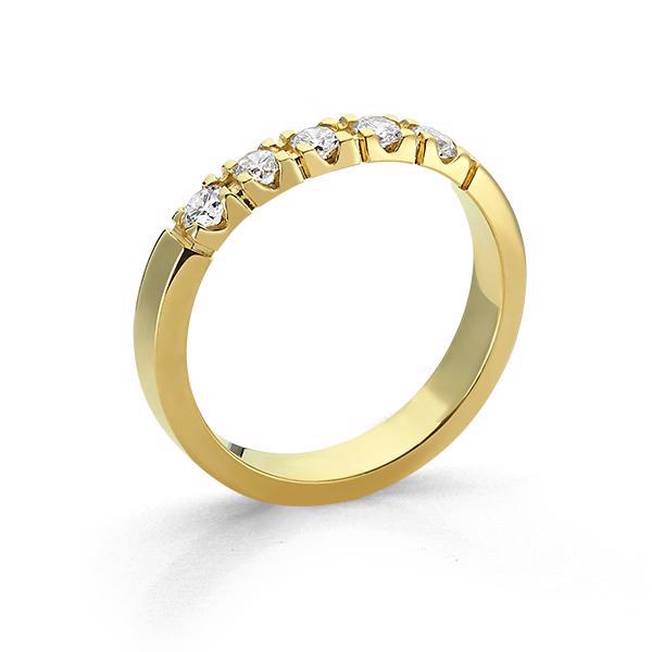 Nuran - 8kt. Alliance Ring Rødguld 5x0,04ct. W-si kantet Str. 55