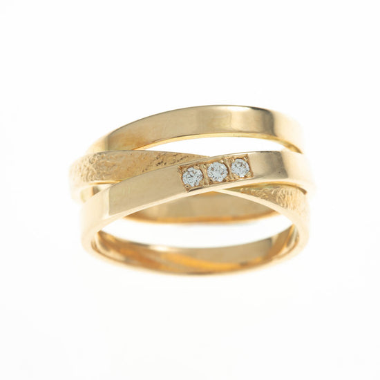 14Kt. Guld ring m.3x0,02ct. - Devine by norup
