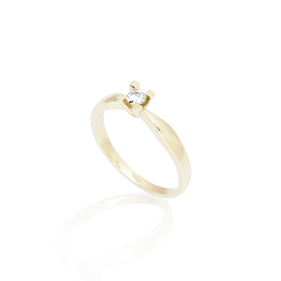 14k Jewelz ring 0,10ct  W-Tca/SI Rødguld