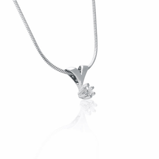 14K Brillanz vedhæng 0,05ct W-Tca/SI Hvidguld