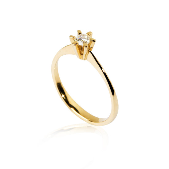 14K Brillanz ring 0,15ct W-Tca/SI Rødguld