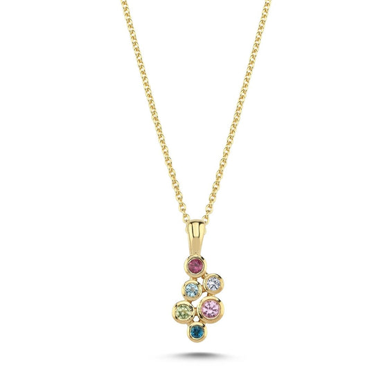 14kt. BUBBLES vedhæng 0,02ct. W-si topas safir Nuran