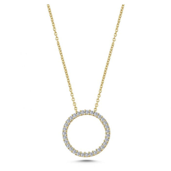 14kt. Cirkel vedhæng mellem 31 x 0,01ct. W-si