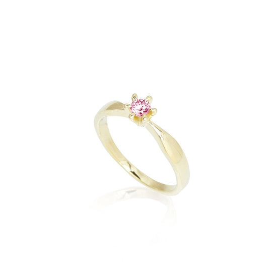 8k Present ring 0,10 ct LG DEF/VS Pink
