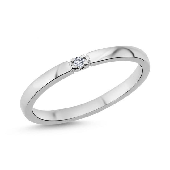 14kt. UNITE 1x0,02ct.W-si alliancering nuran
